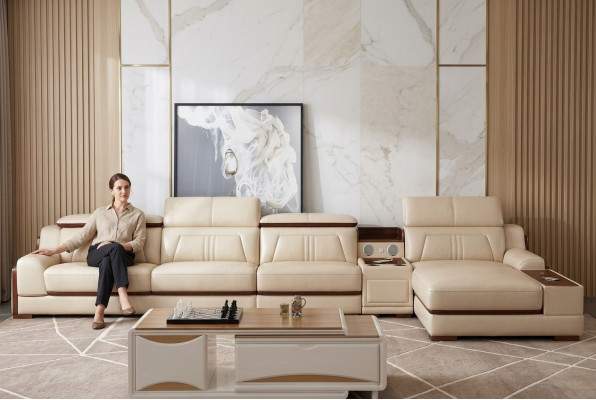 Sectional sofa L-shape upholstered couch relax seating furniture living landscape luxury corner suite