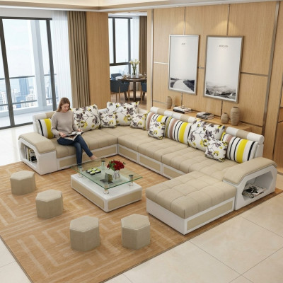 Couch Furniture Living Landscape Luxury Sofas Corner Sofa U-Shape Upholstery Modern Relax Sofas