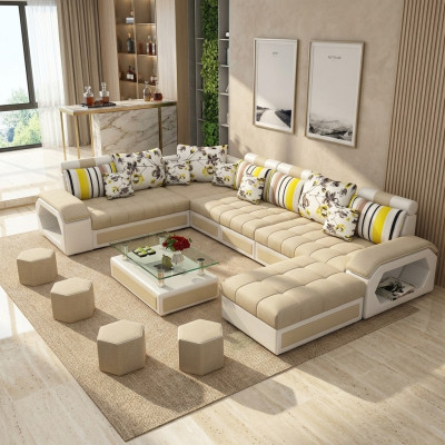 Couch Furniture Living Landscape Luxury Sofas Corner Sofa U-Shape Upholstery Modern Relax Sofas