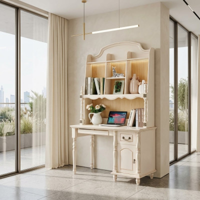 Desk set cabinet + armchair office desk with drawers PC table 2 pcs.