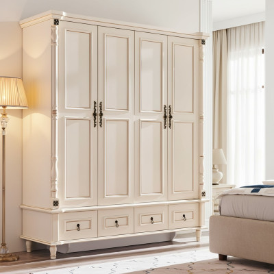 Wardrobe cabinet baroque style wooden furniture classic bedroom wardrobes