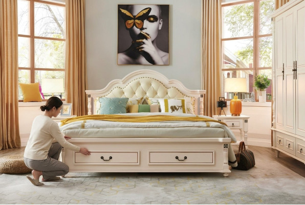 Wooden bed, bed design, luxury double hotel beds, bedroom 180x200 cm wood.