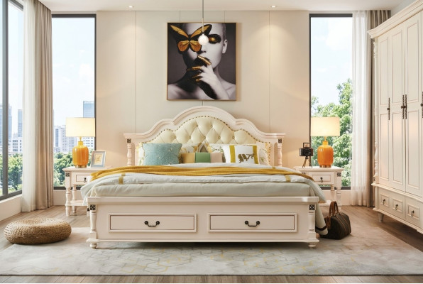 Wooden bed, bed design, luxury double hotel beds, bedroom 180x200 cm wood.