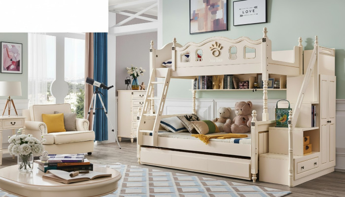 Bunk bed bed double-decker loft bed children's beds wood classic furniture room