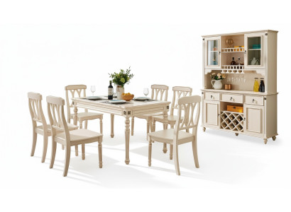 Dining Room Dining Table 6 x Chairs Dining Set Wood Kitchen Table Group 7-piece New