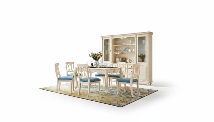 Dining room furniture dining table 6 x chair dining set wood kitchen group suite new 7-piece set.