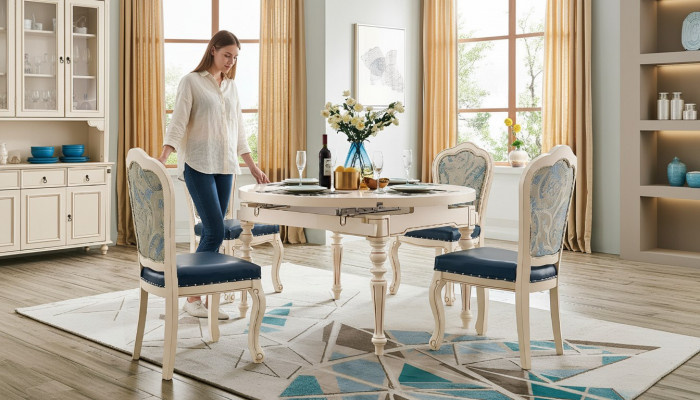 Round Baroque dining table classical dining tables furniture tables wooden furniture new