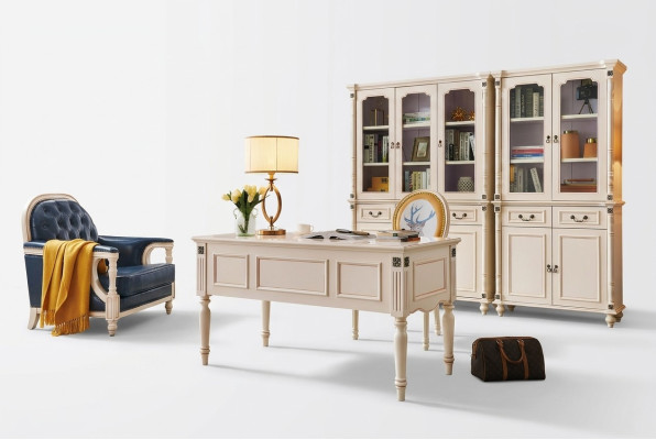 Desk Armchair Filing Cabinet Office Set Classic Office Furnishing New 3 pcs