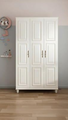 Wardrobe Country Style Furniture Classic Cabinet Wood Bedroom White