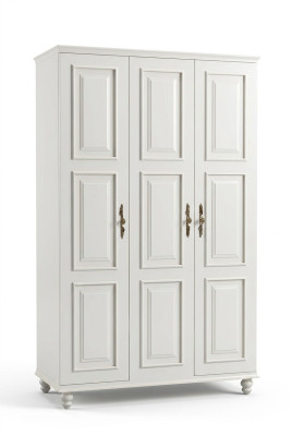 Wardrobe Country Style Furniture Classic Cabinet Wood Bedroom White