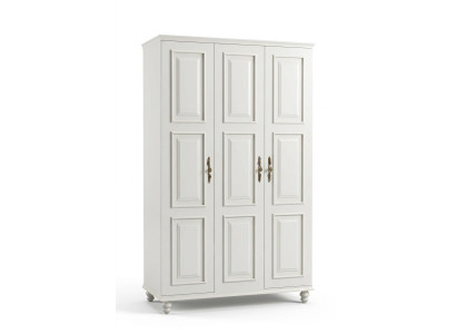 Wardrobe Country Style Furniture Classic Cabinet Wood Bedroom White