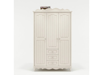 Country style furniture classic wardrobe cabinet wood bedroom white