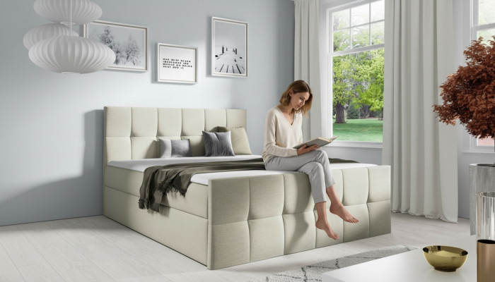 Bed Bed box Spring box bed Bedroom Upholstered Design Double Modern