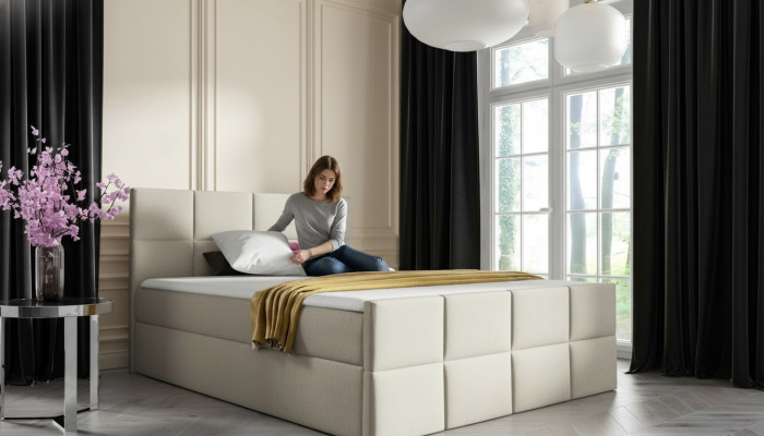 Bed bed box spring bed bedroom upholstery design double hotel modern