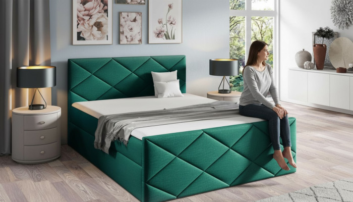 Bed, Bed Box, Box Spring Bed 180x200, Bedroom Design, Double, Modern.