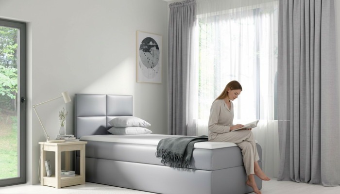 Bed bed box, bedroom design, hotel single 80 cm, youth bed, box spring bed.