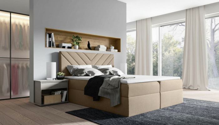Bed, bed frame, box spring bed, double, hotel, modern, bed frame, beds, bedroom