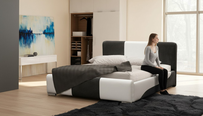 Bed bed frame bedroom design double hotel modern fabric 160x200 beds new