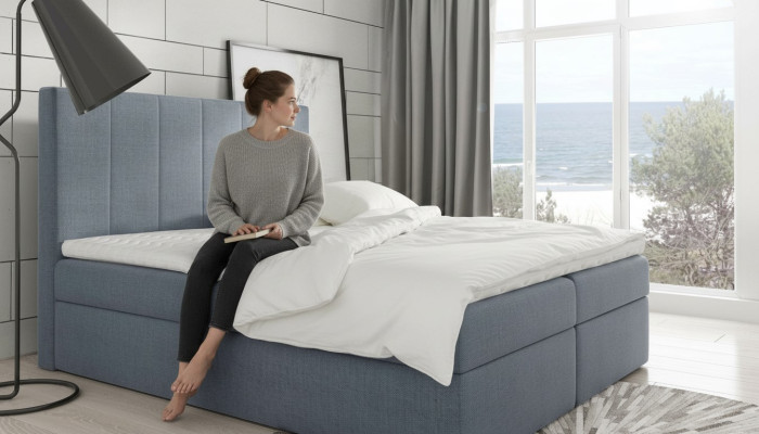 Modern bed bedroom beds fabric box spring bed textile design double hotel