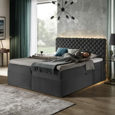 Chesterfield box spring bed bedroom furniture beds king size velvet hotel new