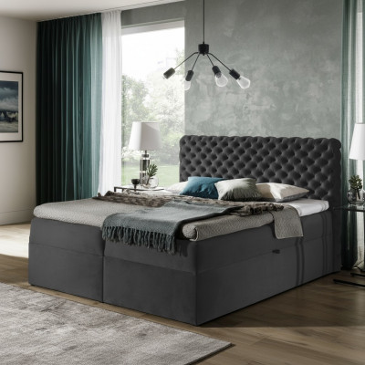 Chesterfield box spring bed bedroom furniture beds king size velvet hotel new