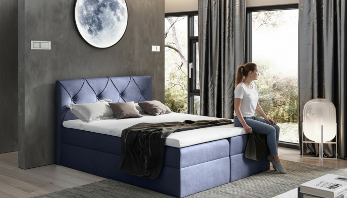 Modern bed bedroom beds 200x200 box spring bed textile design double