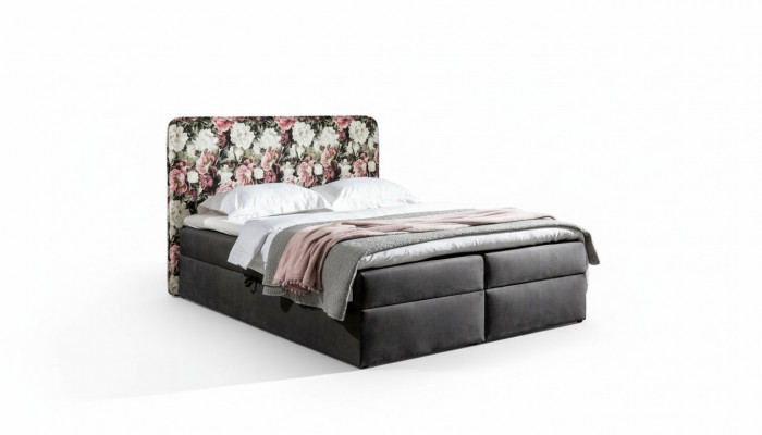 Beds box spring bed textile design double hotel modern bed bedroom flowers