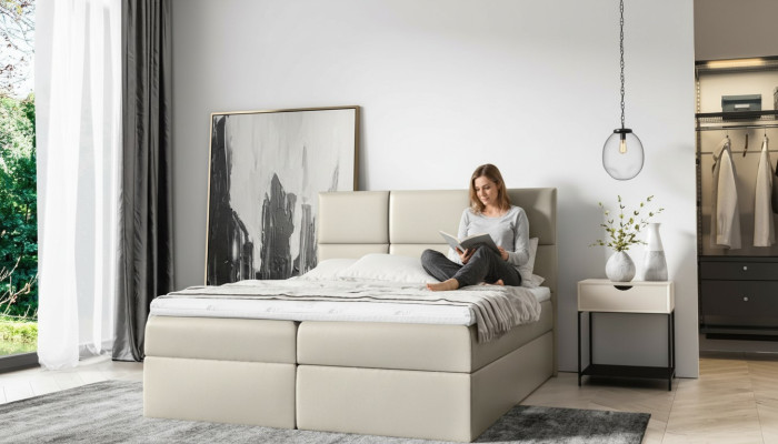 Upholstered Bed Box Spring Bed 160x200 Design Double Hotel Modern Bed Beds Furniture