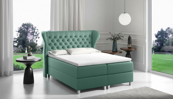 Chesterfield box spring bed furniture beds king size velvet hotel new bedroom