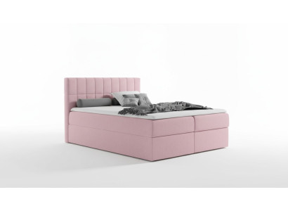 Bed pink fabric box spring bed textile design double hotel modern with storage box
