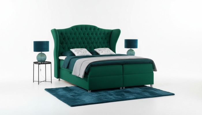 Chesterfield box spring beds hotel bed bedroom velvet luxury furniture