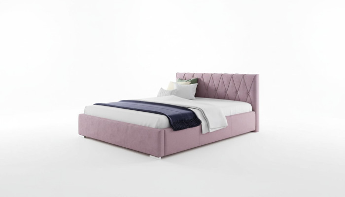 Bed Frame Upholstered Bed Beds Double Hotel 180x200 Bedroom Pink Furniture