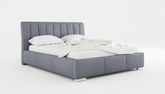 Bed, double bed, furniture, bed frame, fabric, 160x200 textile upholstered bed, gray beds.