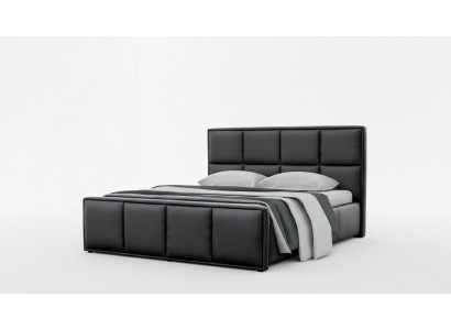 Double bed frame, bed furniture, upholstered bed, beds, polyester, modern black.