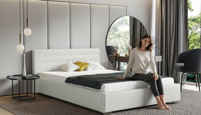 Double bed, marital bed, bed frame, bed, upholstered bed, beds, polyester, bed frame, new.