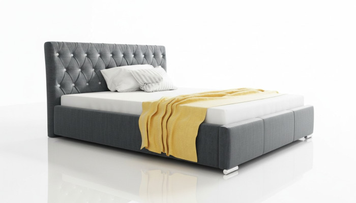 Bed frame bed double bed marital bed bedstead upholstered bed beds 200x200 gray