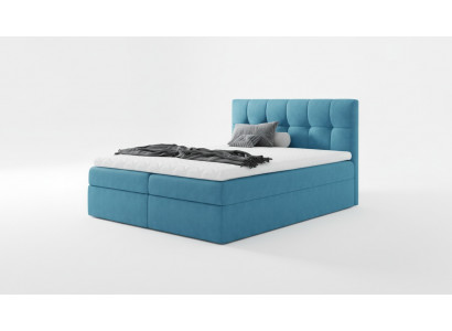 Bed, double bed, box spring bed, modern double bed, blue bedroom beds, 160x200