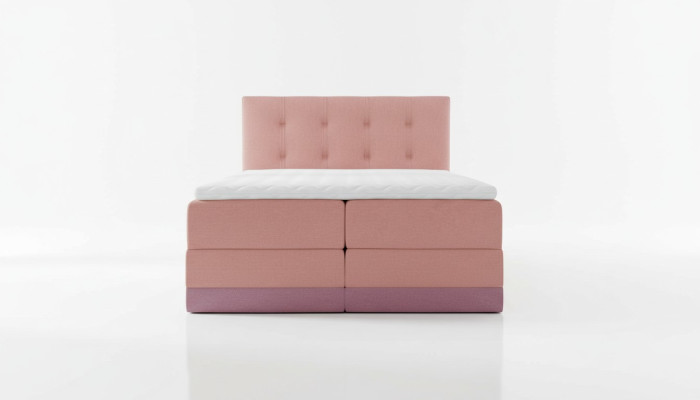 Married bed pink upholstered bed box spring bed double bed with mattress new