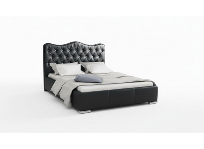 Bed frame beds double bed modern bed faux leather upholstered bed double bed black