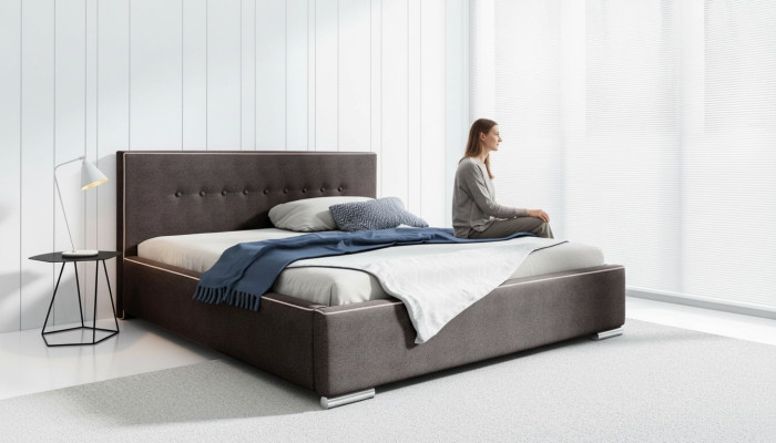 Bed frame double bed bed marital bed beds upholstered bed bedroom gray new