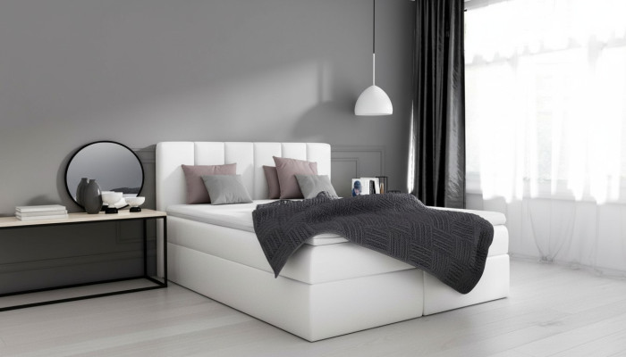 Box spring bed double bed bed with storage double bed beds upholstered bed white new