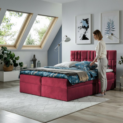 Double Bed Box Spring Bed Bed with Bed Storage Double Bed Beds Upholstered Bed Red New