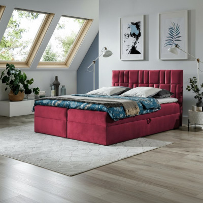Double Bed Box Spring Bed Bed with Bed Storage Double Bed Beds Upholstered Bed Red New
