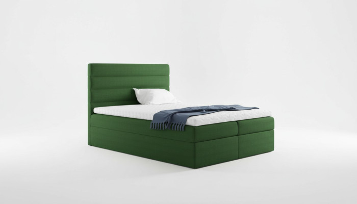 Bed with storage box, double bed, beds, green upholstered bed, box spring bed, double bed, new.