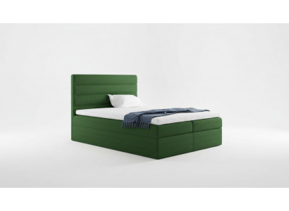 Bed with storage box, double bed, beds, green upholstered bed, box spring bed, double bed, new.