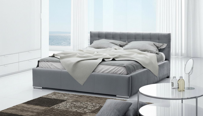 Bed frame double bed modern marital bed beds upholstered bed grey bedroom 160 cm