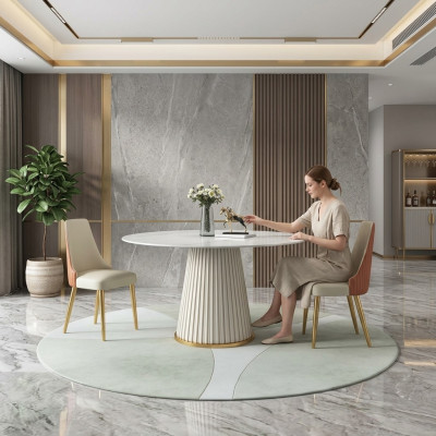 Luxury tables round table round design furniture stainless steel dining room dining tables new