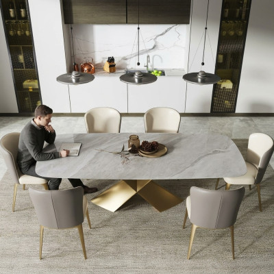 Luxury dining tables, table design, table stainless steel, stone furniture, dining room, modern column.