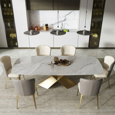 Luxury dining tables, table design, table stainless steel, stone furniture, dining room, modern column.