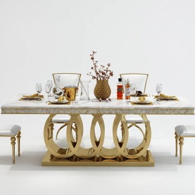 Luxury dining table dining room table metal gold tables dining tables furniture furnishings
